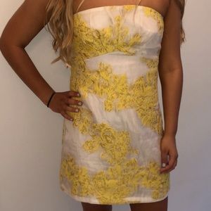 Free People Yellow Strapless Dress